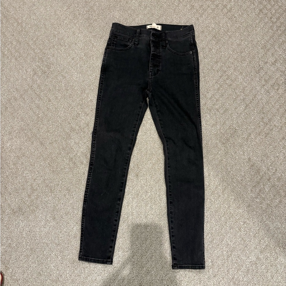 Madewell Women's Black 10” high rise Skinny Jeans. Size 25 P.
